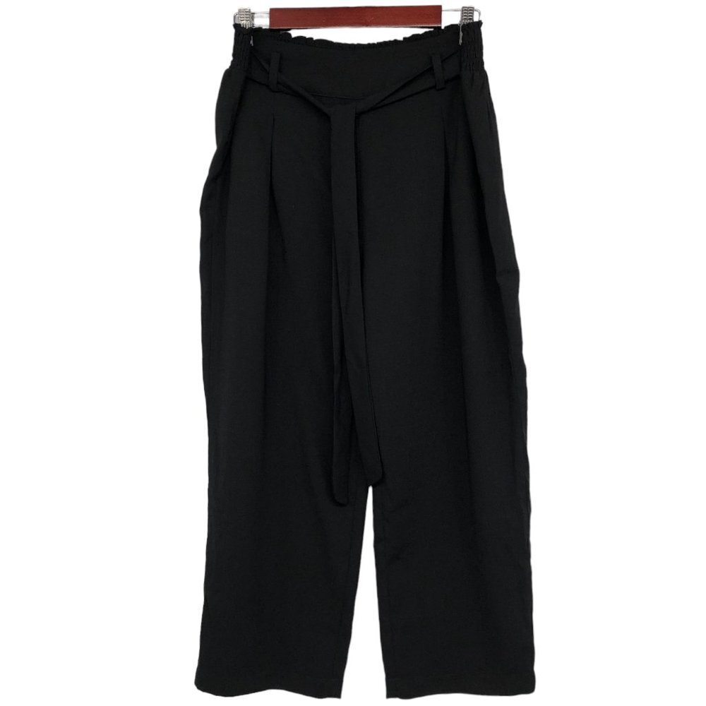 Monk & Lou Black  Paperbag Wide Leg Trousers size L